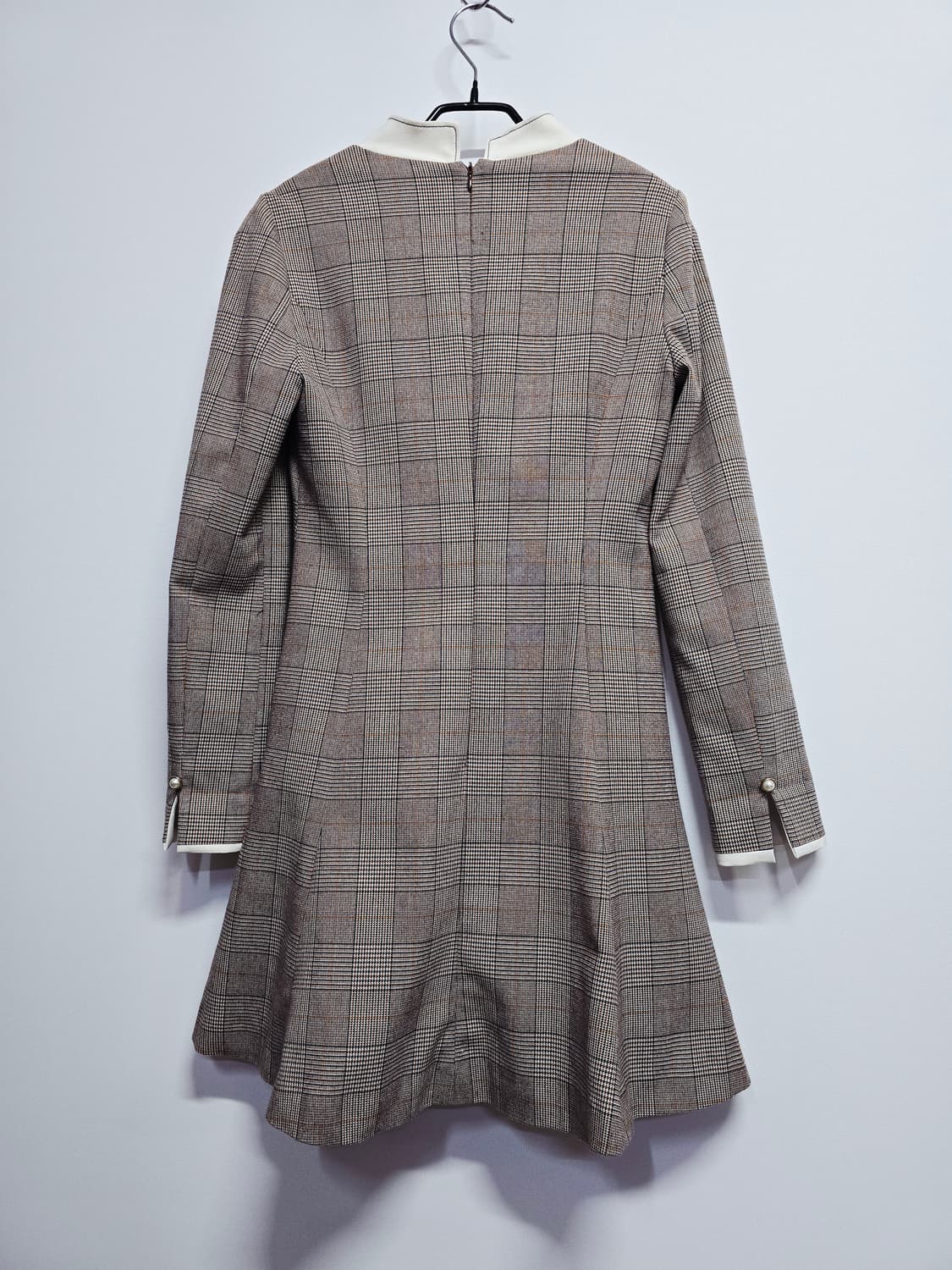 jj지고트 체크 리본 긴팔 플레어 원피스 상품이미지5