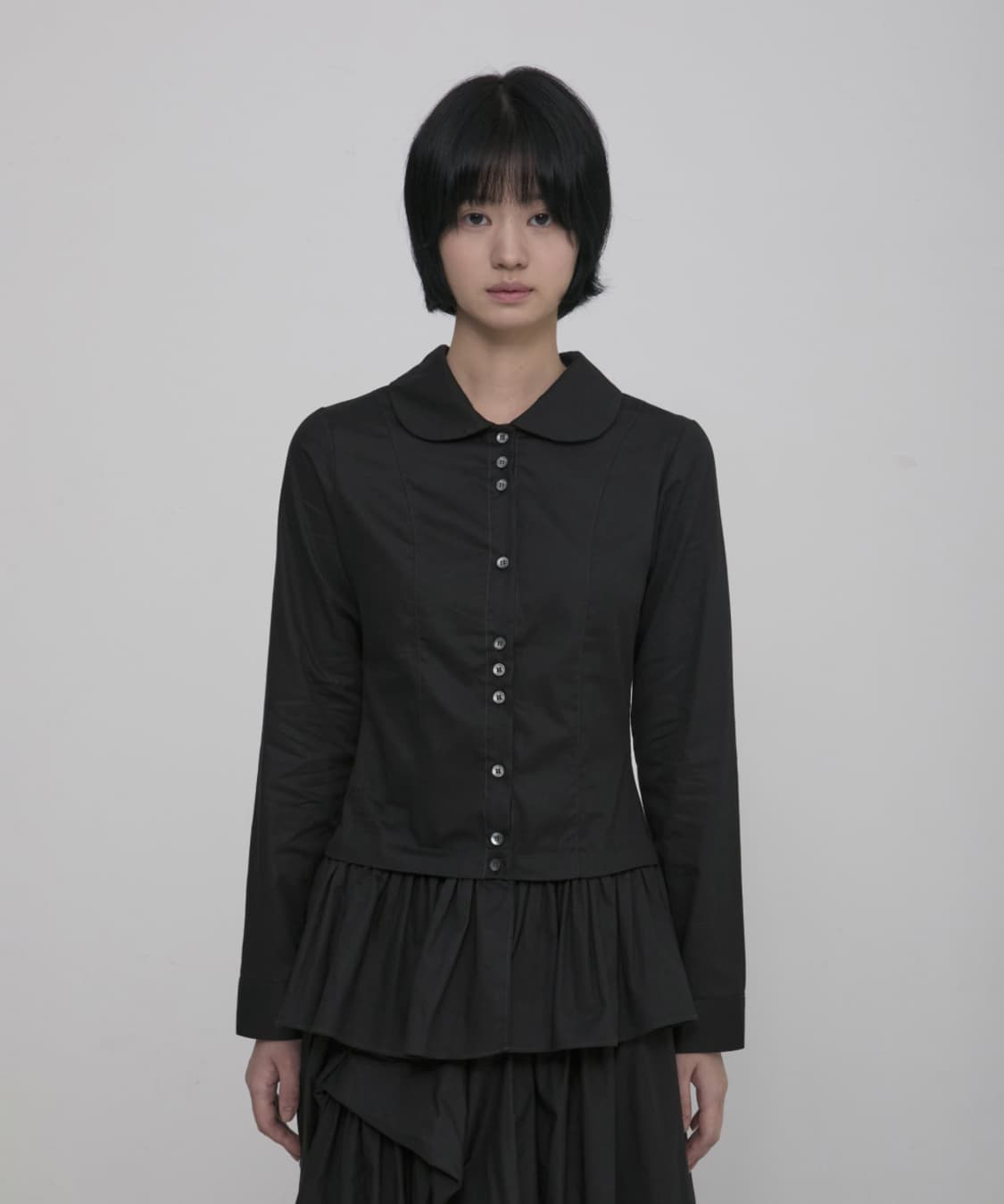 (리퍼브 새상품) 플레어업 Dani 프릴 셔츠(블랙) 상품이미지1