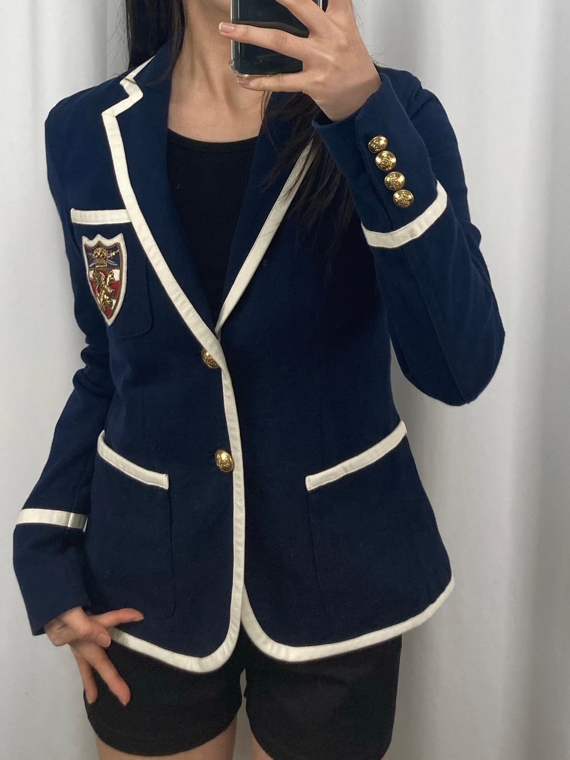 폴로 네이비 엠블럼 와펜 금장 블레이저 상품이미지2