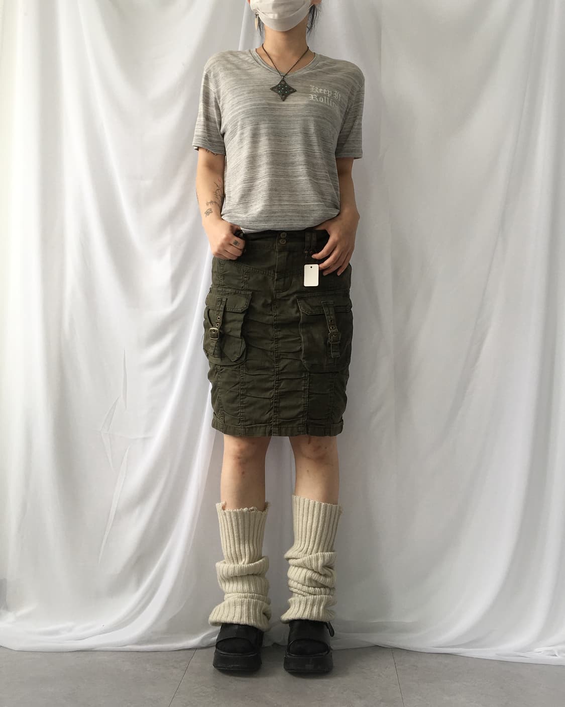 Avirex shirring pocket point skirt 상품이미지6