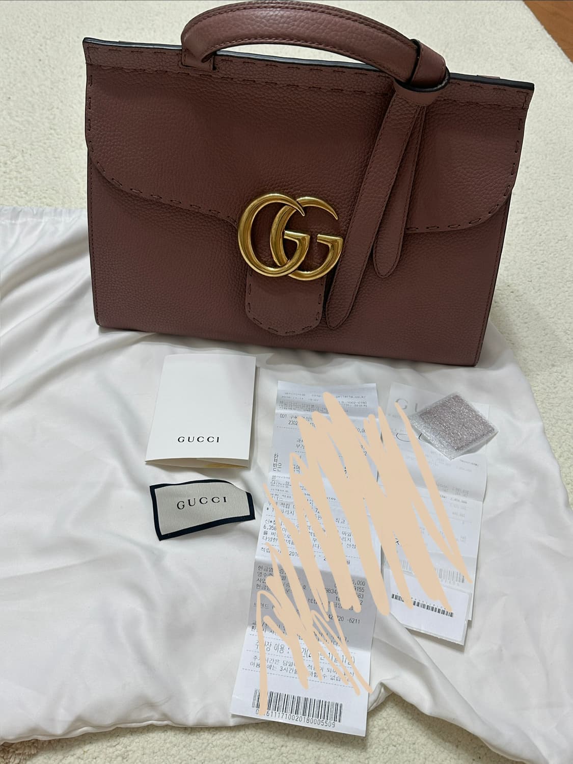 구찌 마몬트 마몽트 탑핸들 스몰 앤틱로즈 상품이미지2