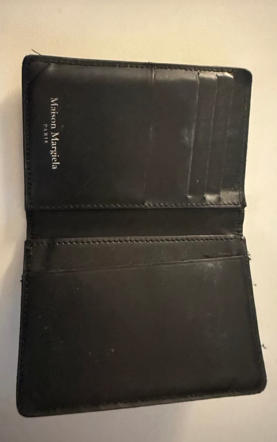 급처) 메종 마르지엘라 레더 바이폴드 카드지갑 블랙 상품이미지4