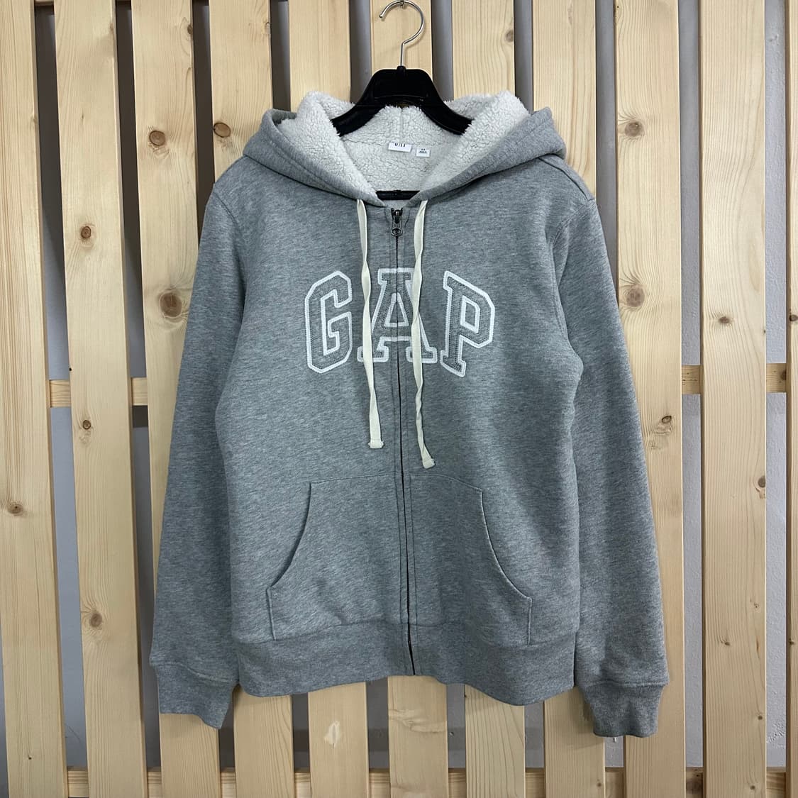 (M) GAP 갭 그레이 양털 후드집업 상품이미지1