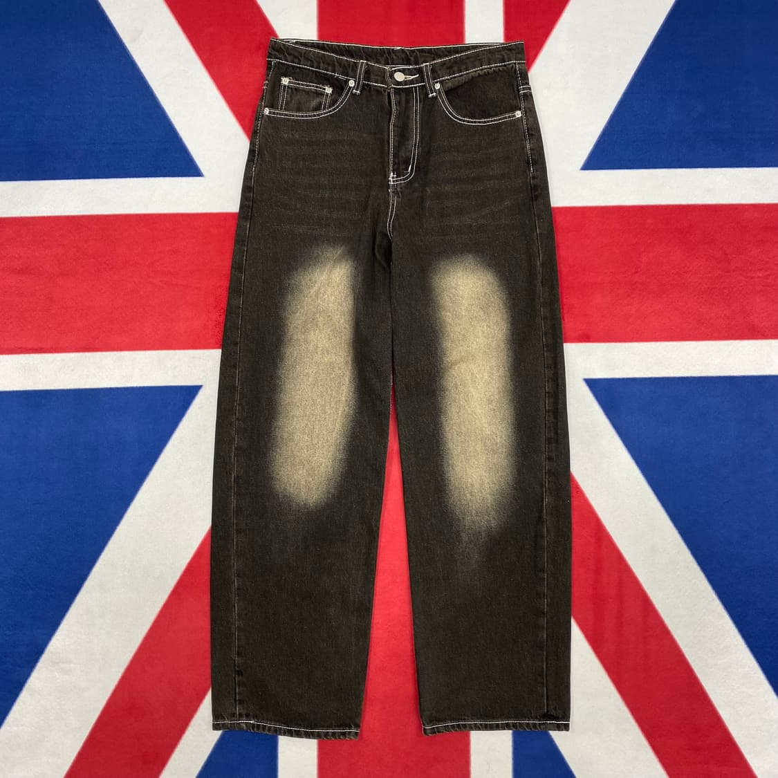 트릴리온 와이드 흑청데님팬츠 L 상품이미지1