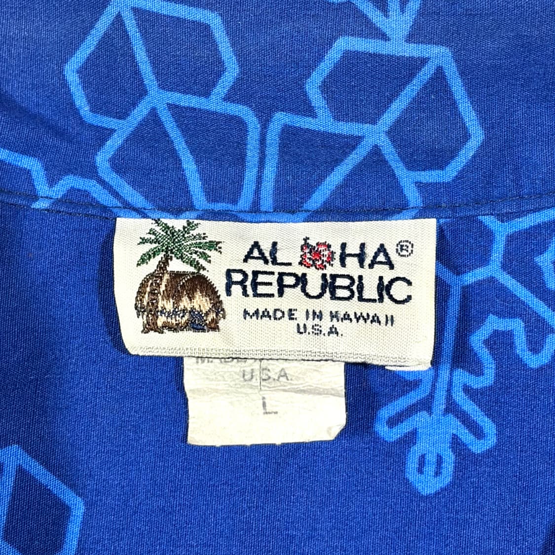ALOHA REPUBLIC 산타 블루 하와이안 셔츠 L 상품이미지4