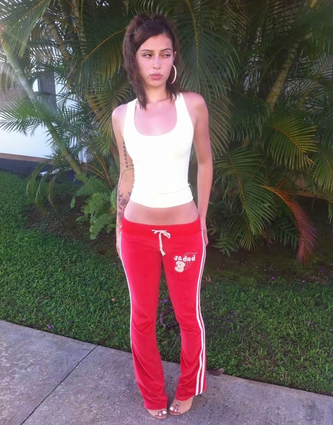 ASK ENQUIRED 골드펄 레터링 로우라이즈 슬림 부츠컷 팬츠 상품이미지1