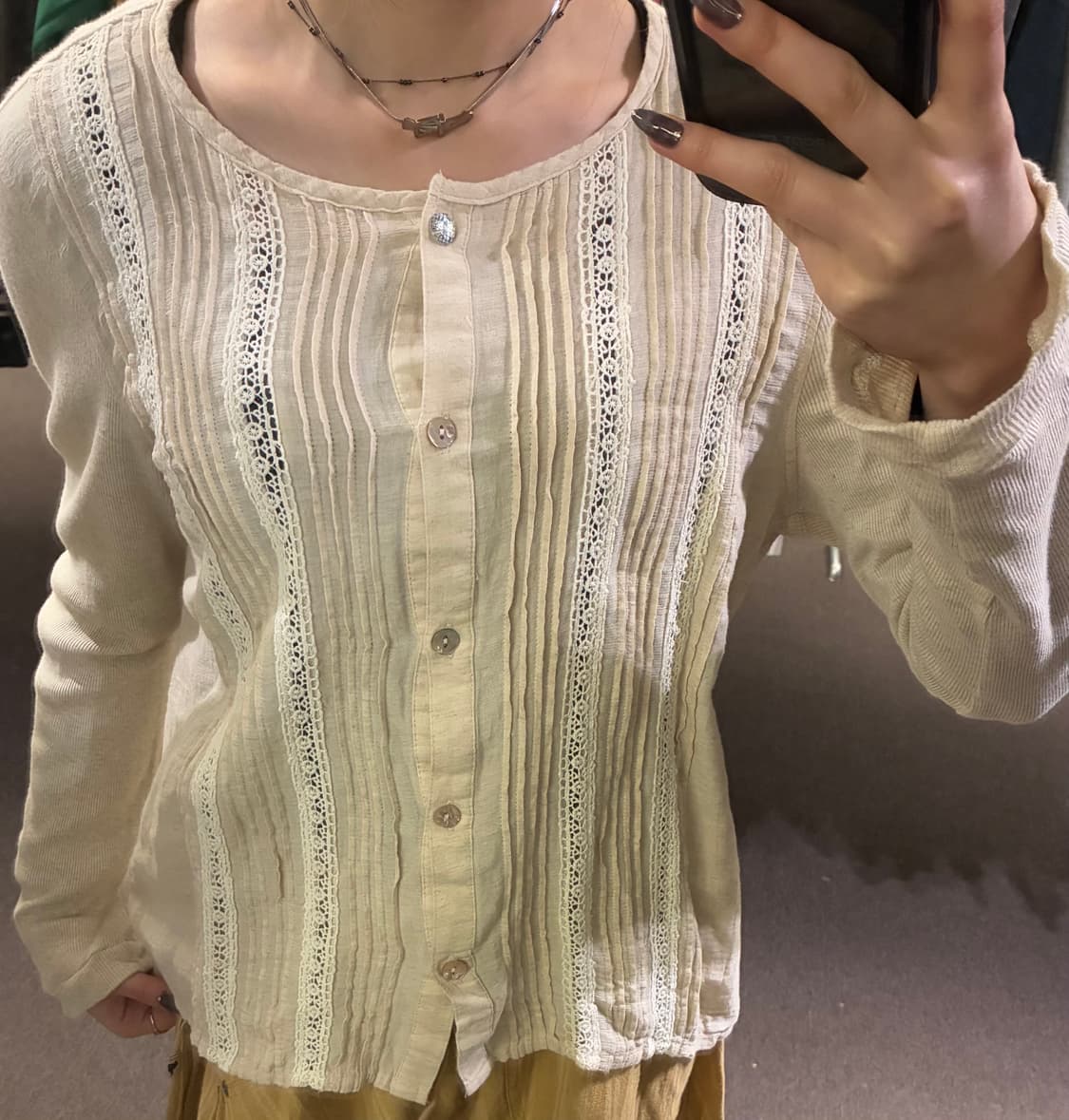 OS)Japanese vintage 여성 레이스 모리 롱슬리브 상품이미지1