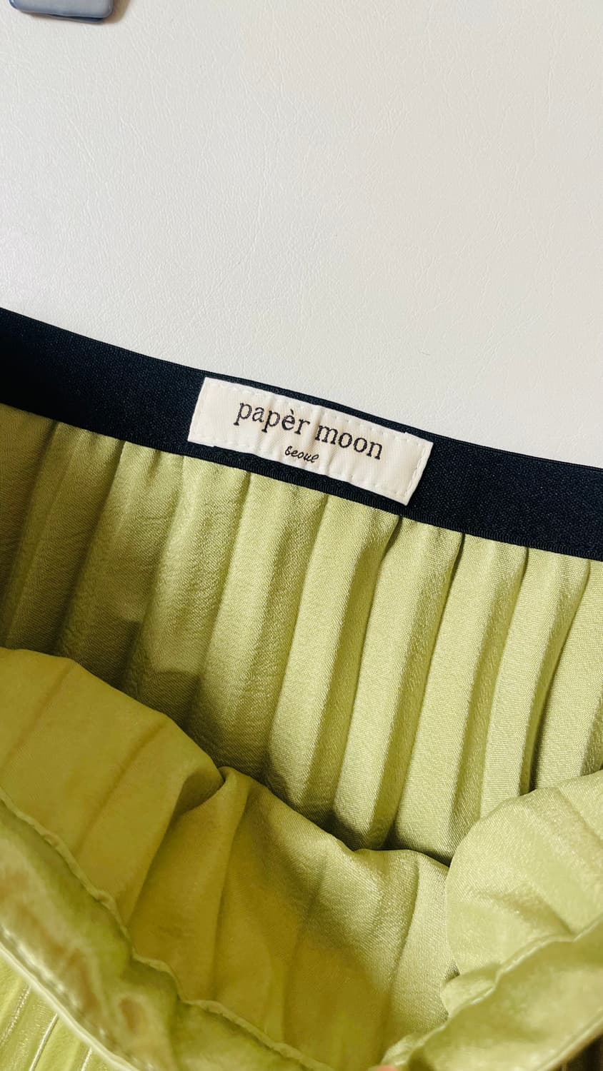 페이퍼문 올리브 플리츠 롱 새틴 스커트 55 상품이미지8