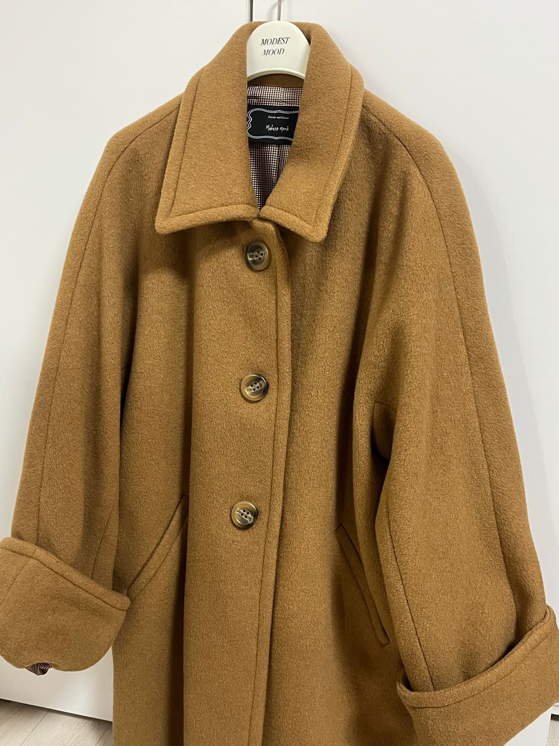 모데스트무드 잔느 코트 카멜색 상품이미지2