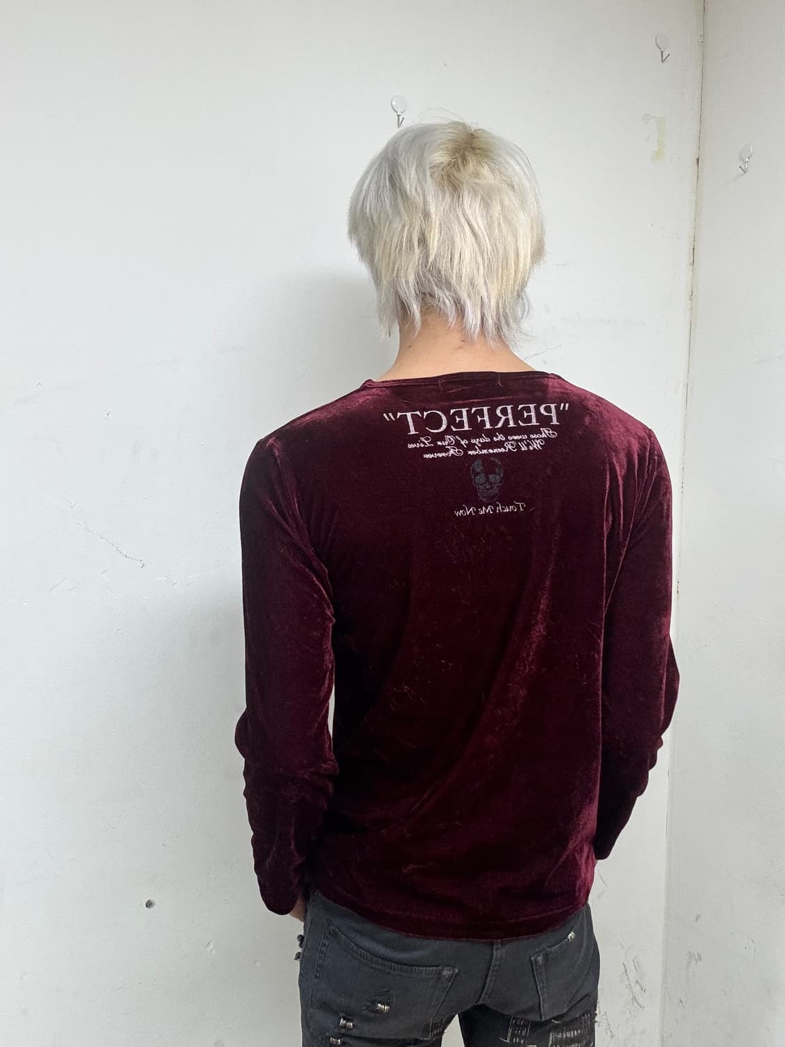 [Alpha Magic]Vkei Burgundy Velvet Sleeve 상품이미지3