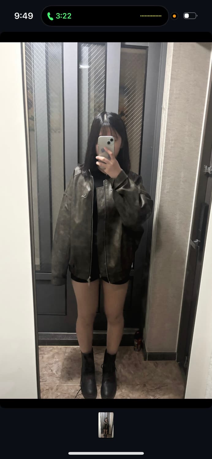 로퍼 트릴 워싱 레더 바이크 자켓  상품이미지1