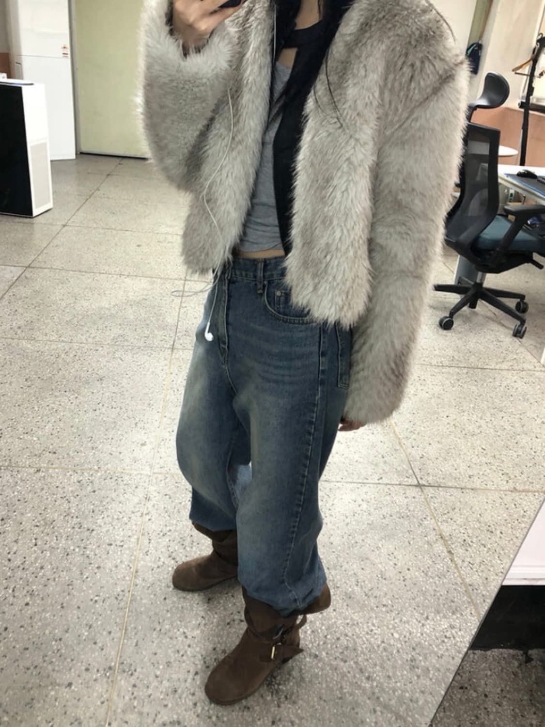 MEASME 퍼 자켓  지그재그 에이블리 자켓 상품이미지3