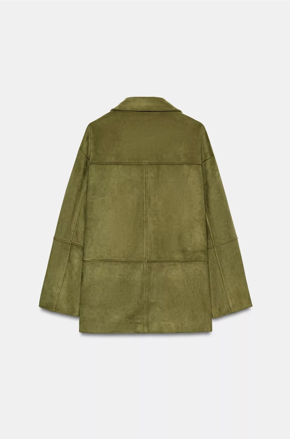 자라 페이크 스웨이드 코트 올리브 자켓 xs zara 상품이미지4