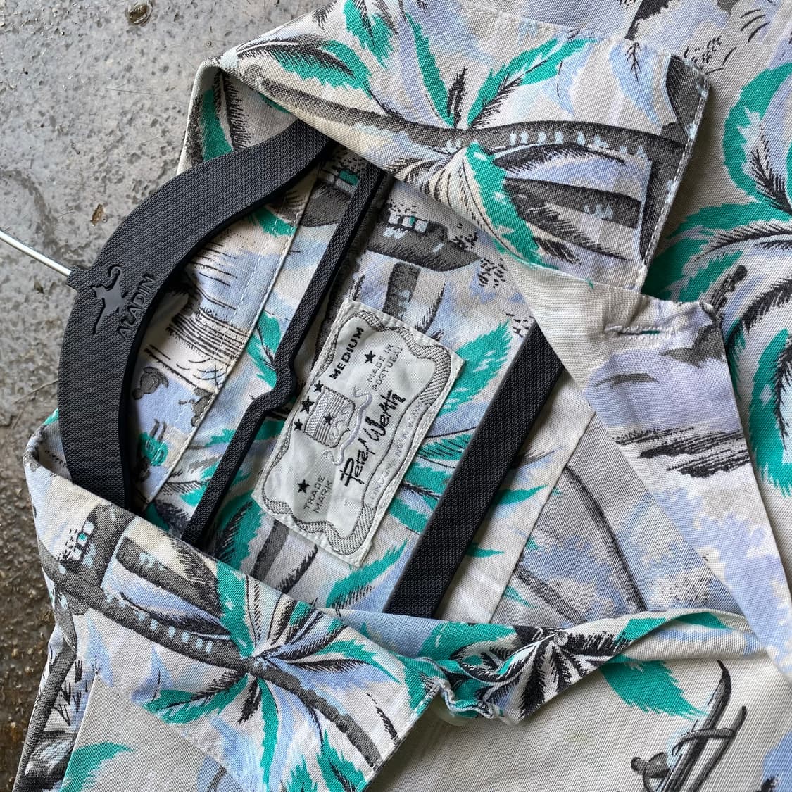 빈티지 야자수 패턴 반팔 셔츠 상품이미지2