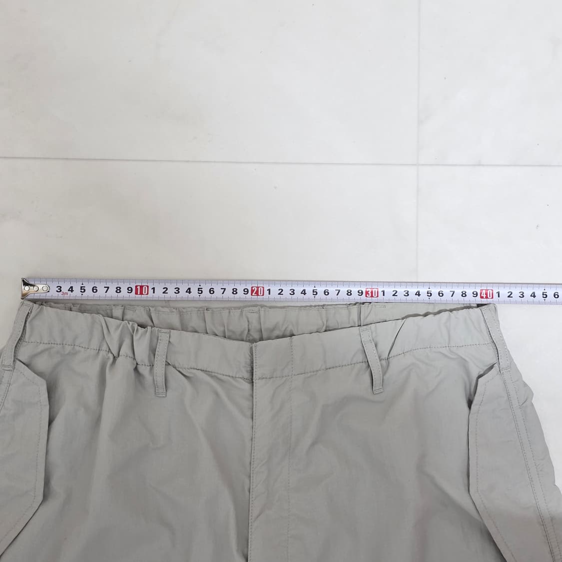 XL) GU 나일론 파라슈트 와이드 팬츠 라이트그레이 상품이미지7