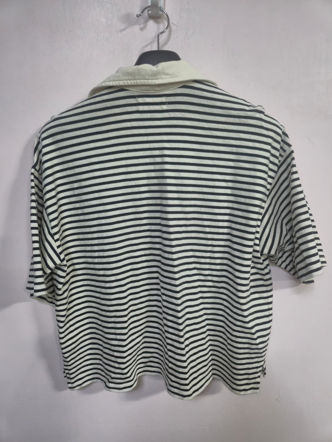 톰보이 스트라이프 반팔 카라 티셔츠 상품이미지3