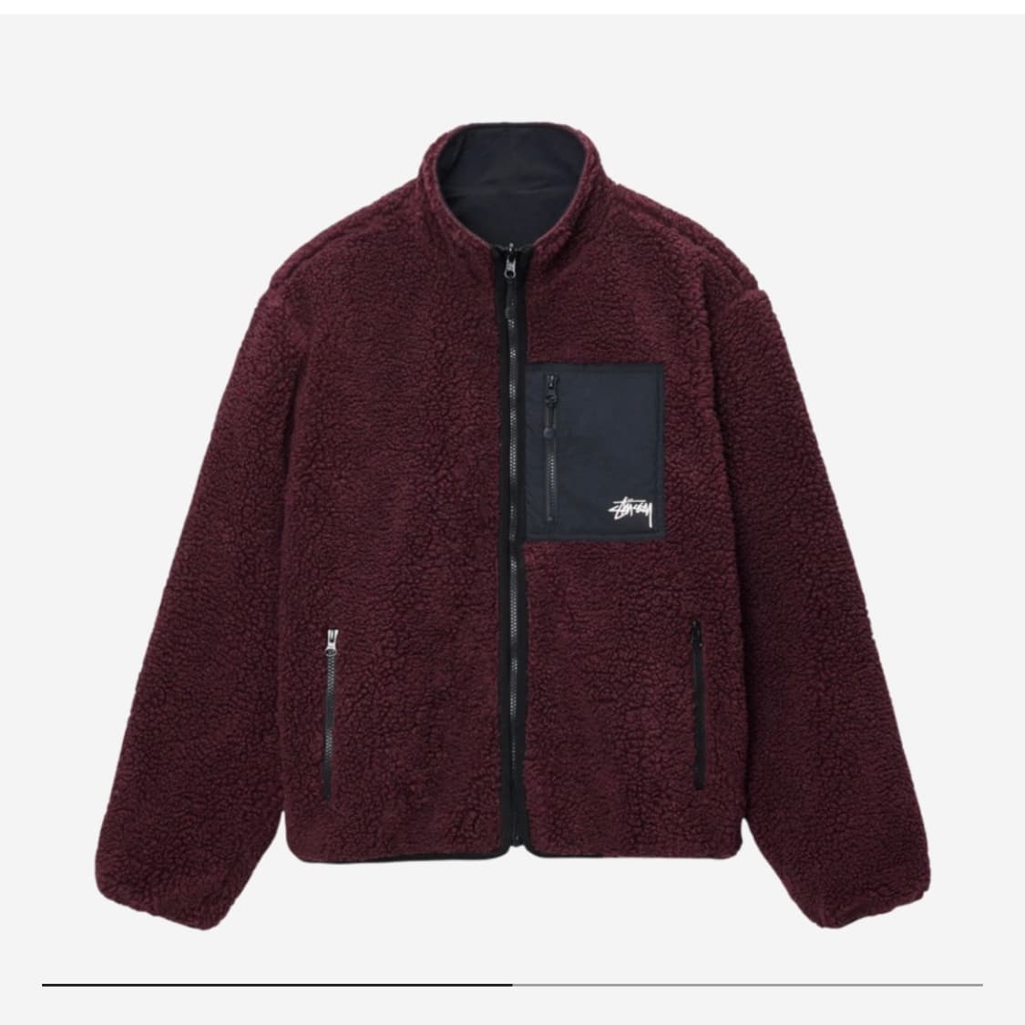 L 스투시 쉐르파 리버시블 자켓 버건디 상품이미지1