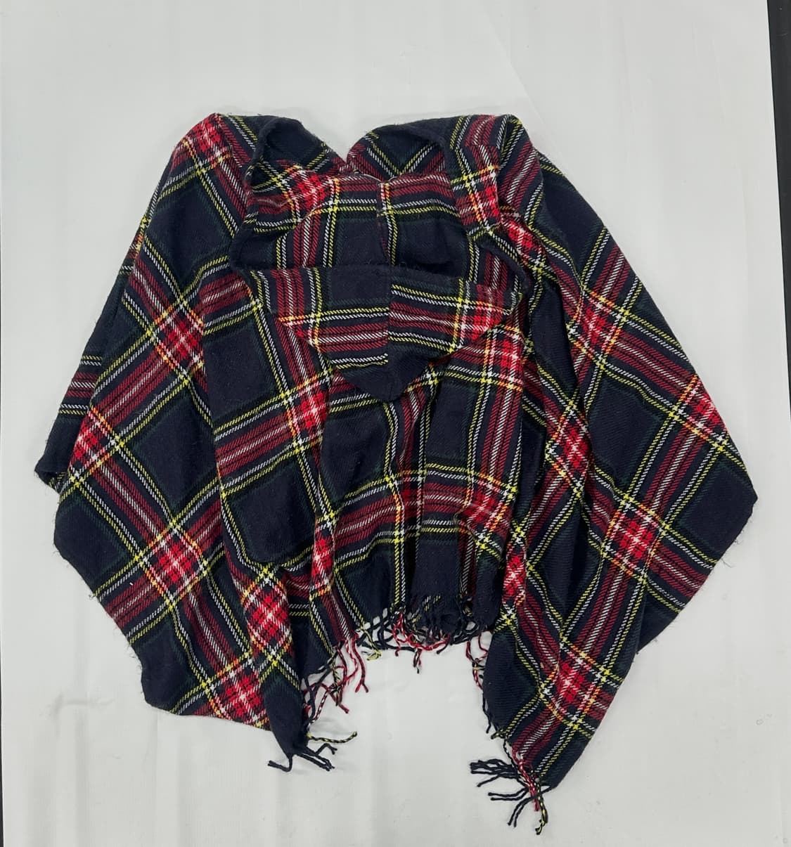 🪾하구미의 그런지 히피 판초 망토🪾케이프 아우터 태슬 체크 고갸루 상품이미지2