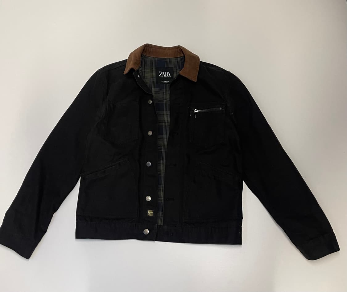 자라 남성 블랙 코듀로이 데님 자켓 M 상품이미지8