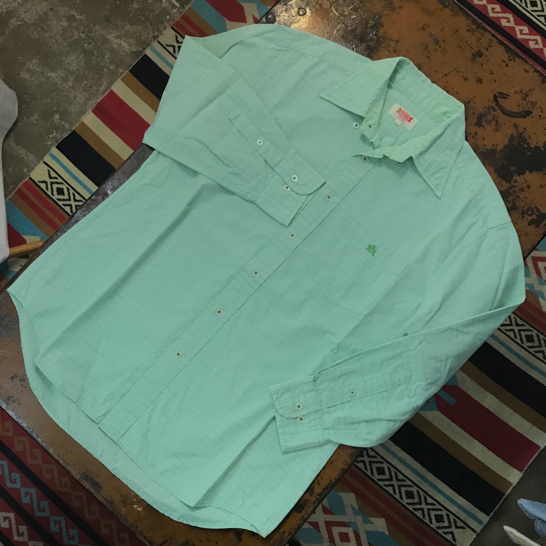 BARACUTA 바라쿠타 라이트 그린 체크 코튼 셔츠 남성 105  상품이미지2