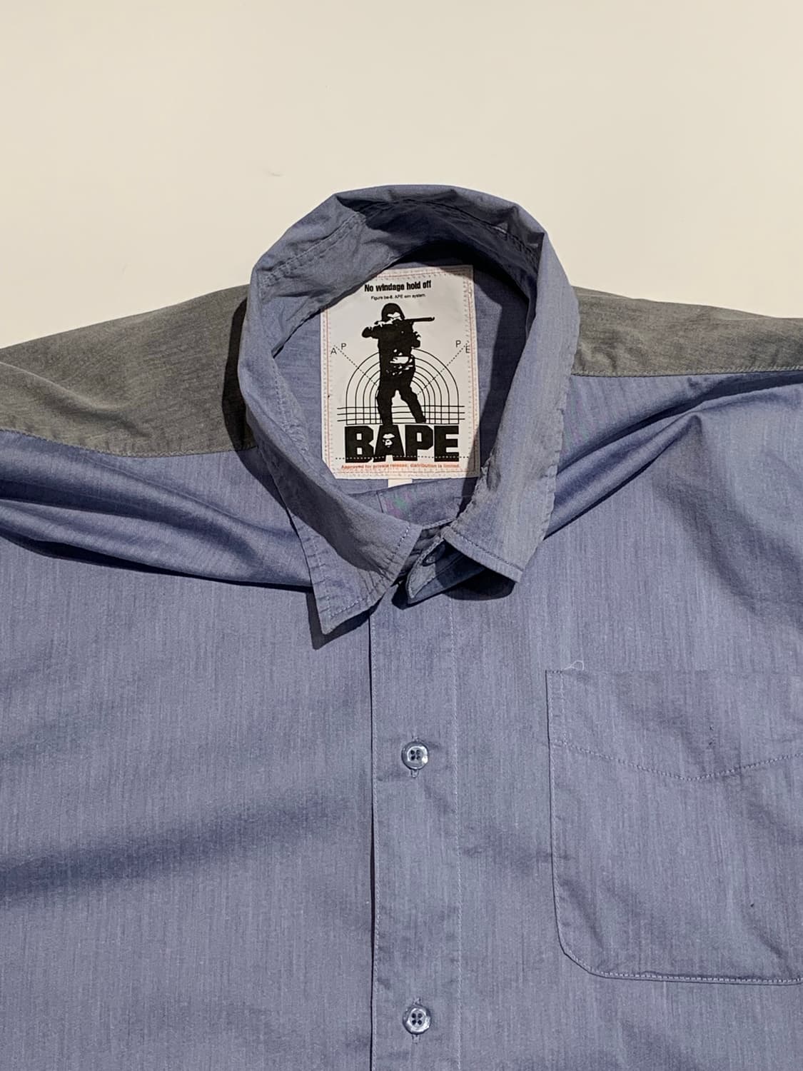 90s A Bathing Ape 투 톤 하프 셔츠 상품이미지3