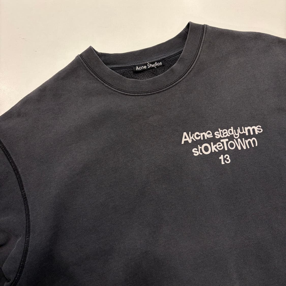 [M] 아크네 스튜디오 워싱 다잉 반팔티셔츠 블랙 D843 상품이미지3