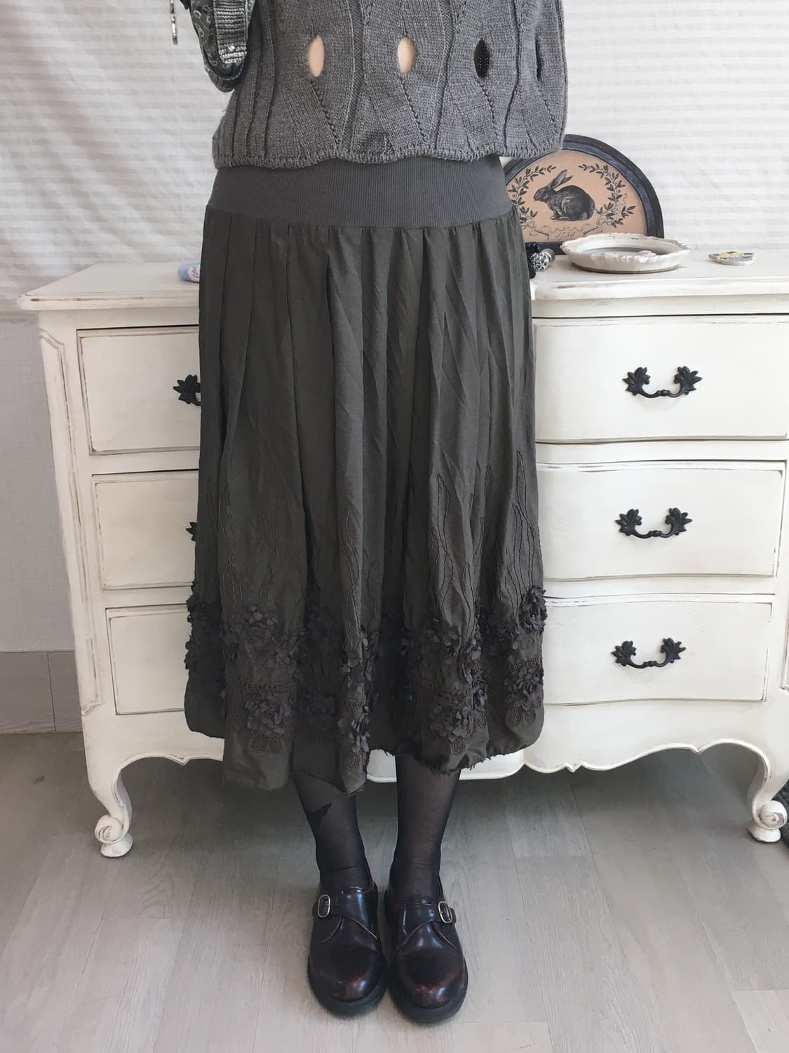 khaki brown flower corsage handwork sk 상품이미지2