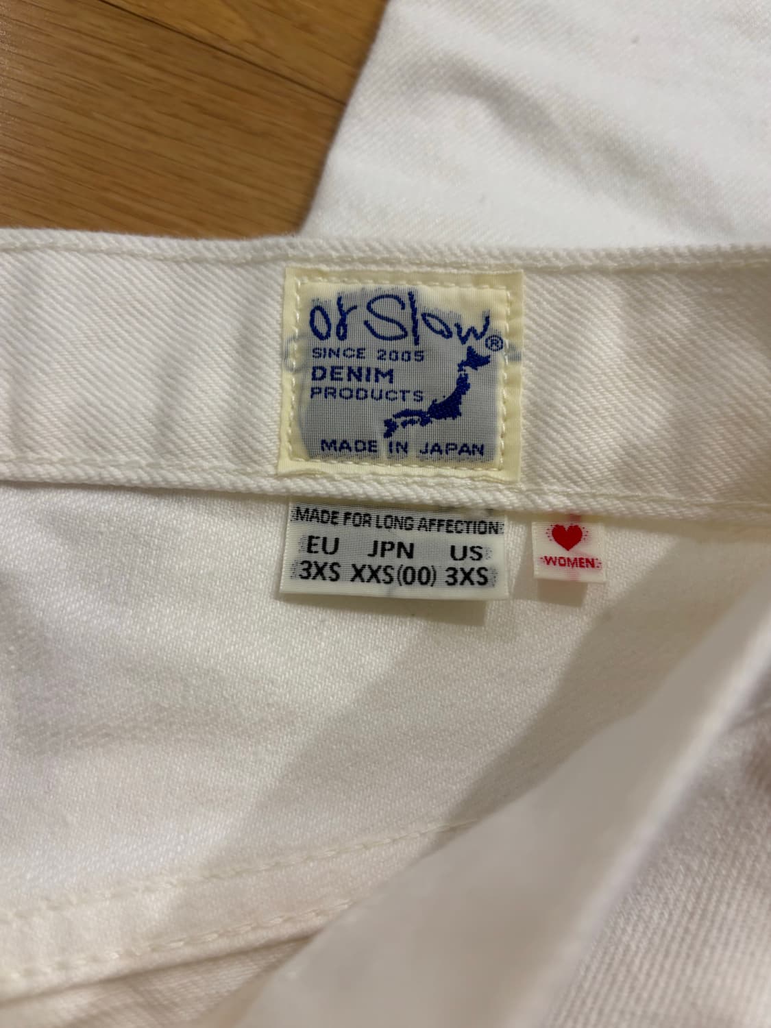 orSlow women 105 90’s 화이트 데님팬츠 상품이미지5