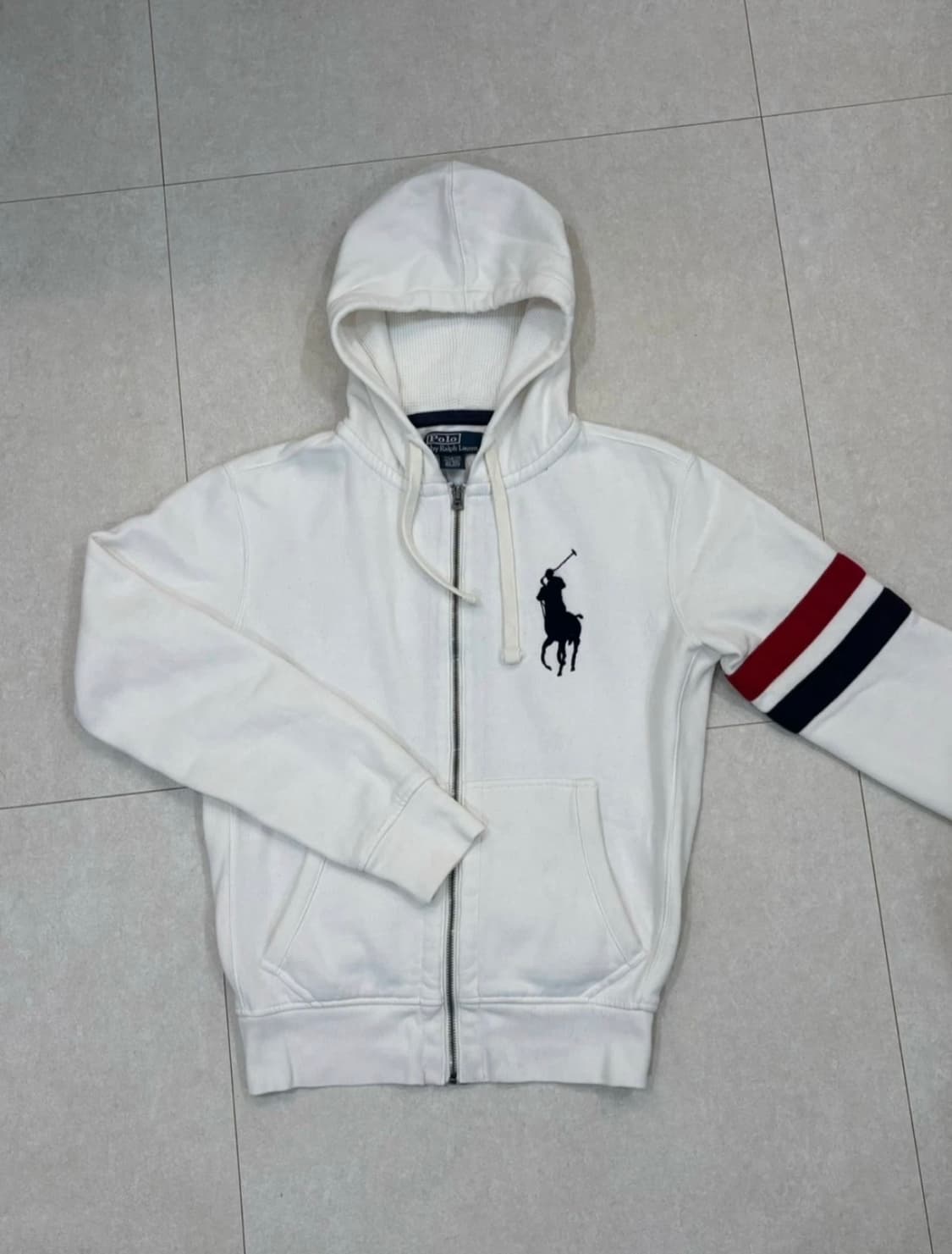 폴로 빅포니 화이트 후드집업 상품이미지1