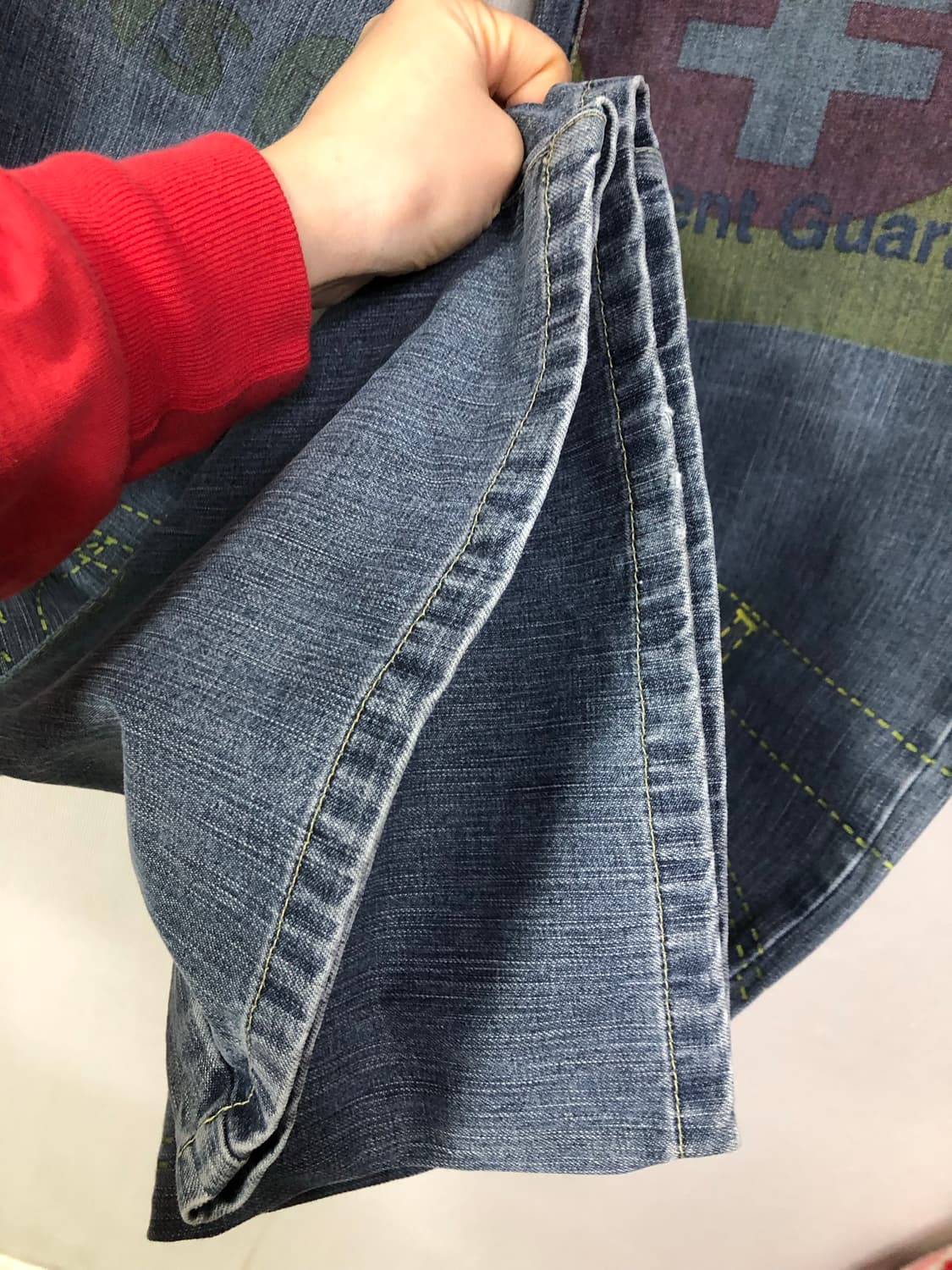 (일본) 엔진즈 미치코코시노 여성 로우라이즈 와이드레그 프린팅 데님팬츠  상품이미지8