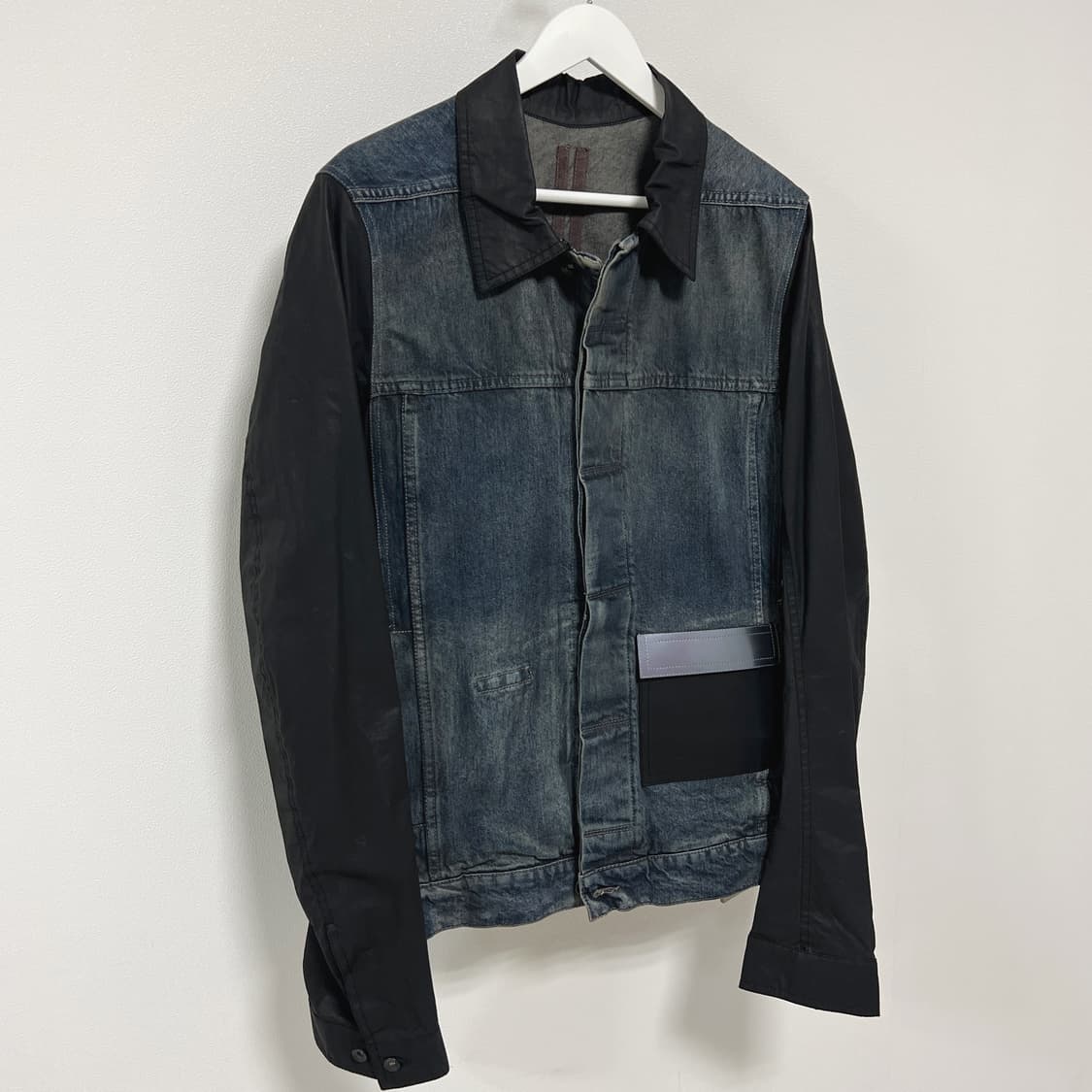릭오웬스 15SS 다크쉐도우 가죽 데님 자켓 허슬러 블루 상품이미지3