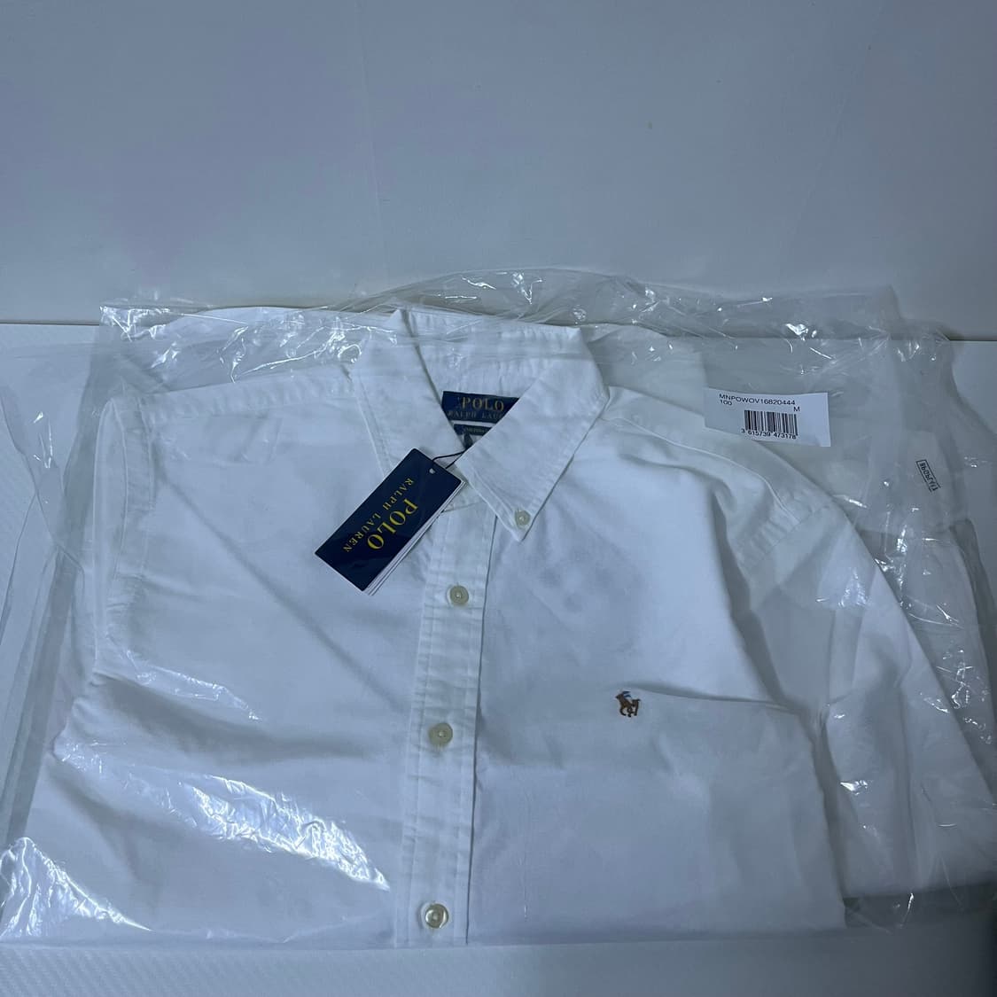 [크림 정품 새상품, 커스텀슬림핏 M(100] 폴로 옥스포드 셔츠 화이트 상품이미지3
