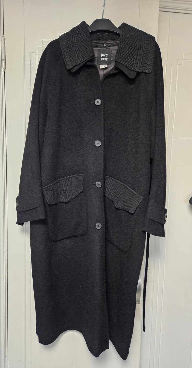 쥬시쥬디 J니트카라 롱코트 상품이미지3