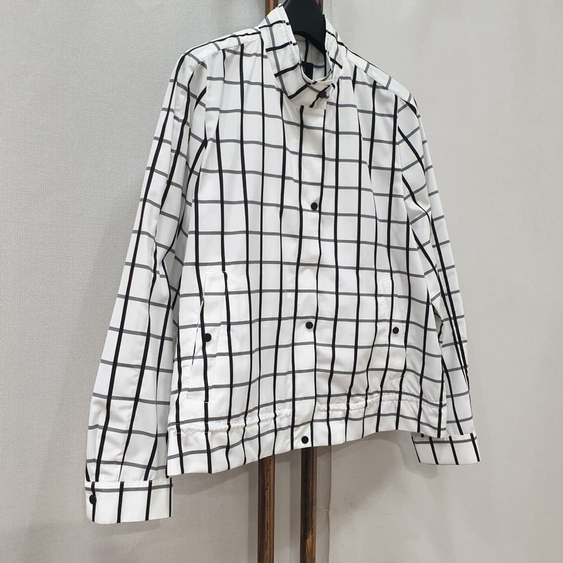 abplus 차이나 카라 허리스트링 체크 점퍼 55 상품이미지2