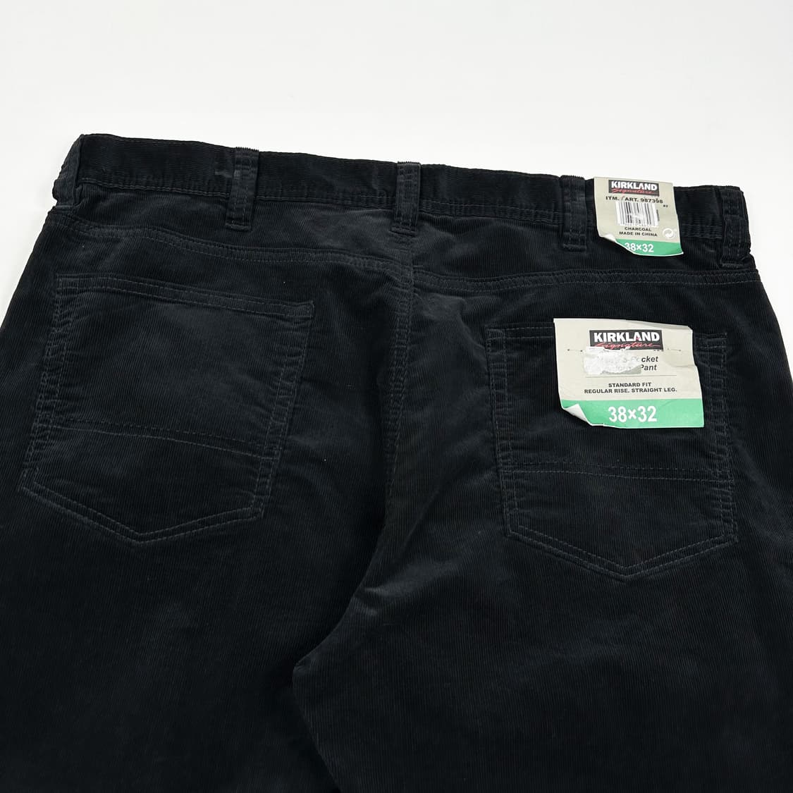 30 커클랜드 빅사이즈 와이드핏 코듀로이 팬츠 블랙 상품이미지5