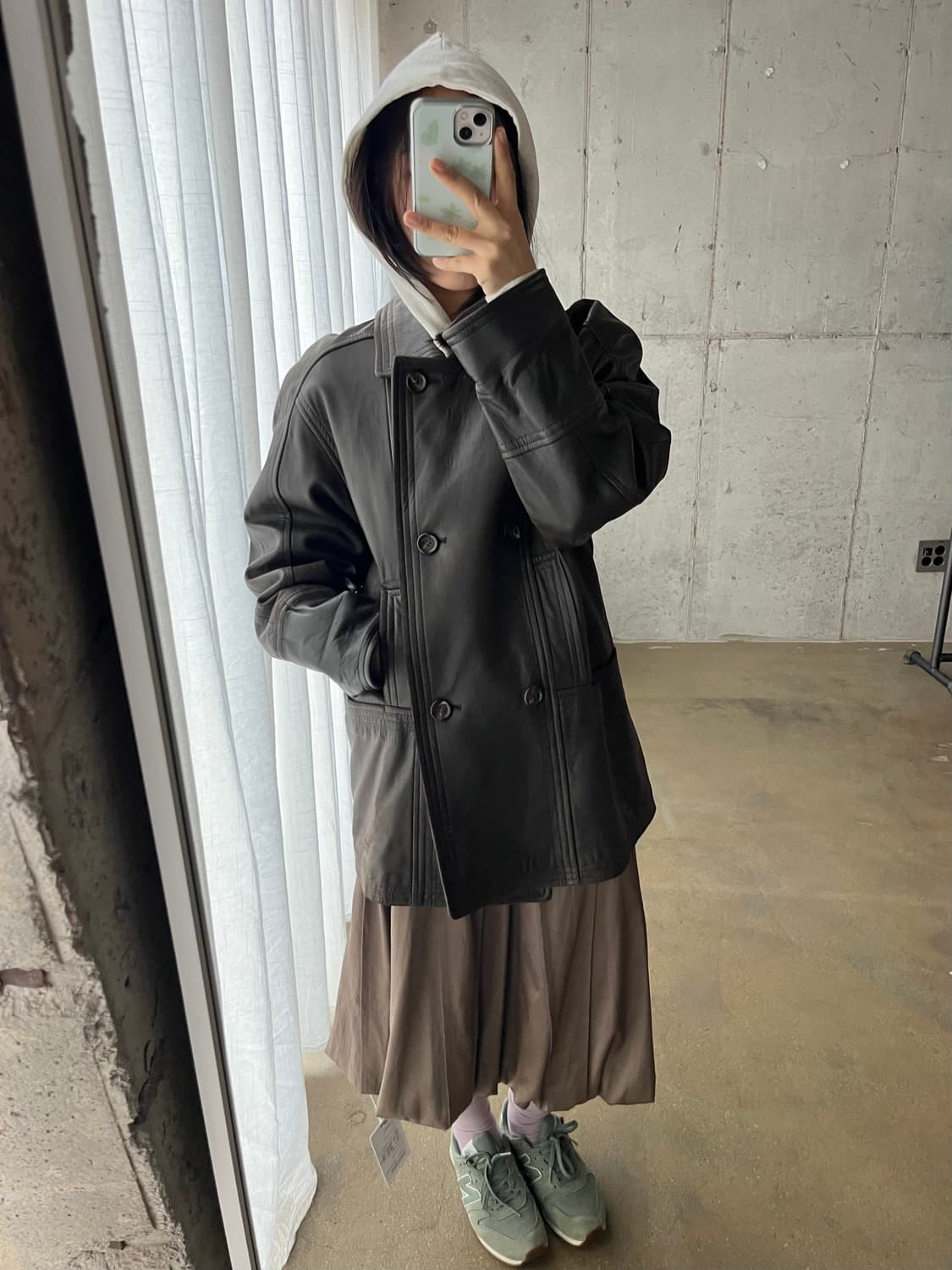 90s CIEL-UN lambskin 양가죽 더블브레스트 자켓 상품이미지3