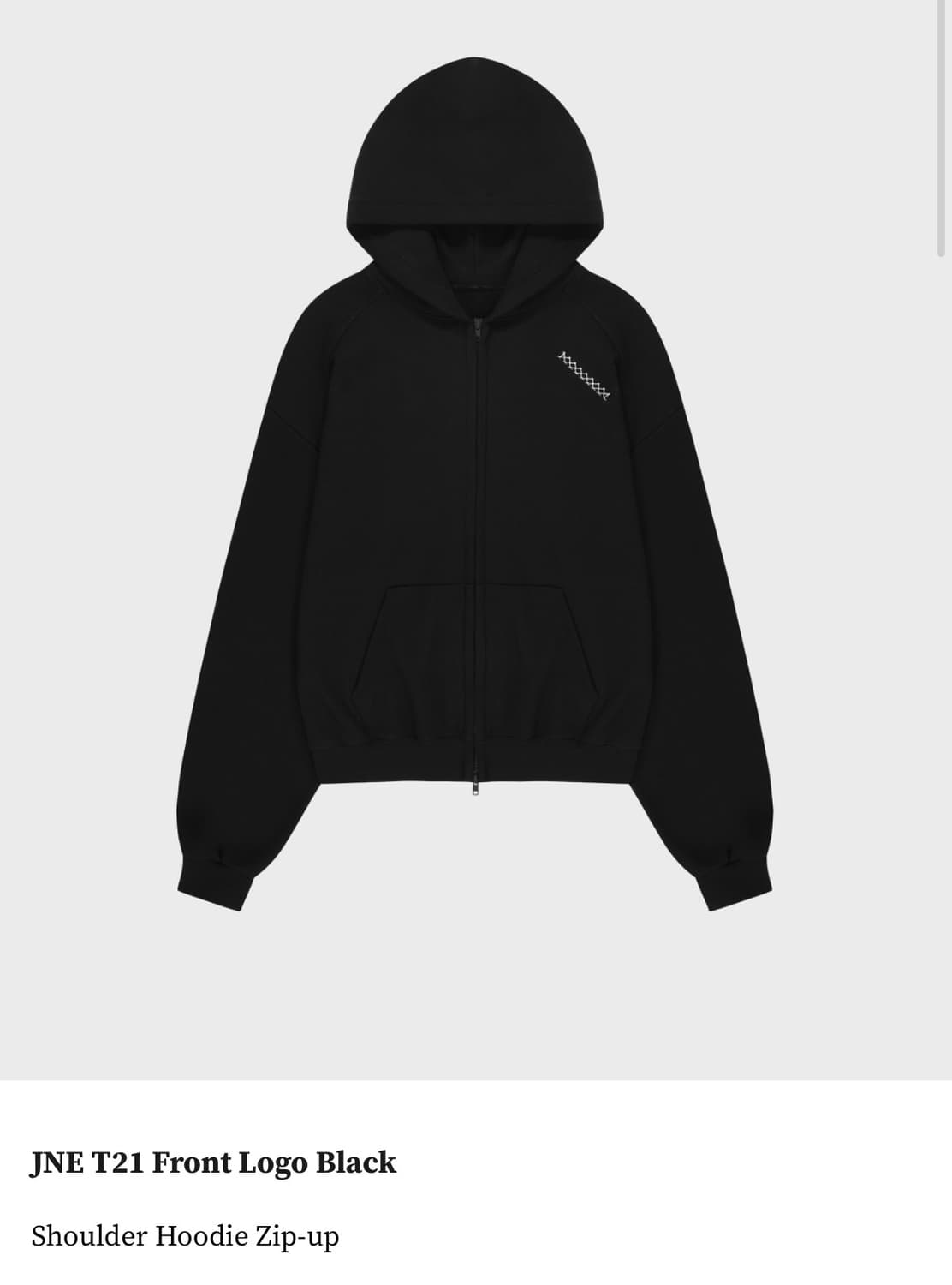 준느 후드집업 JNE T21 Front Logo Black 상품이미지1
