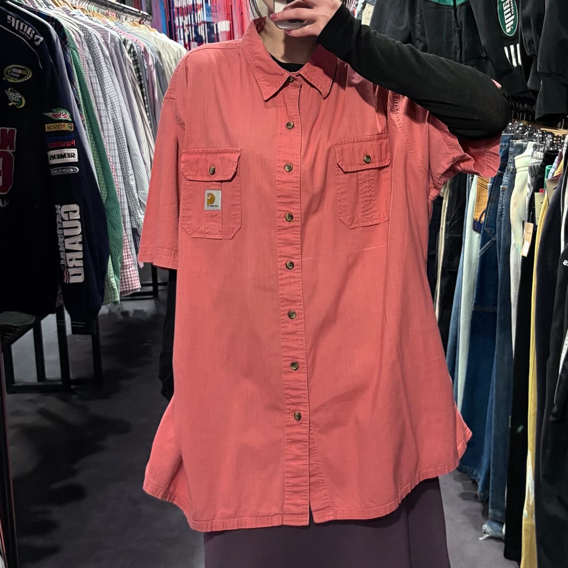 [IM] Carhartt 칼하트 반팔 셔츠 코랄 핑크 상품이미지2