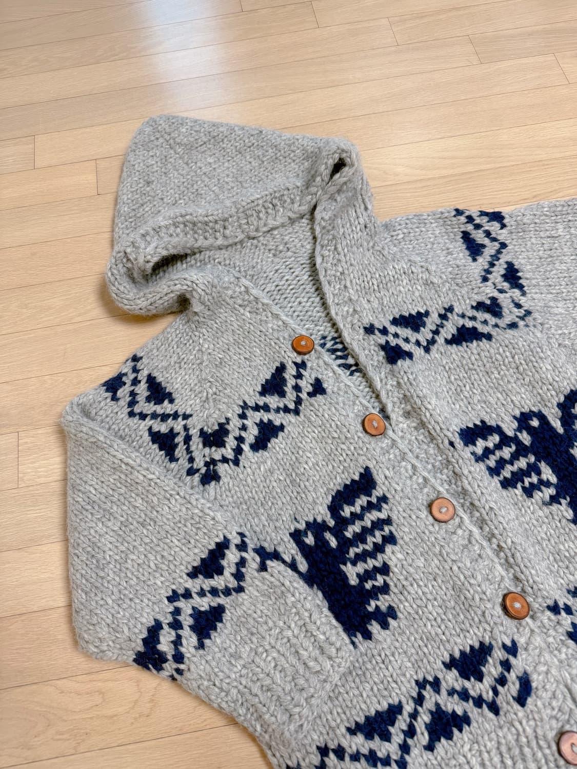 헤비울 코위찬 후디 니트 가디건 빈티지 상품이미지6