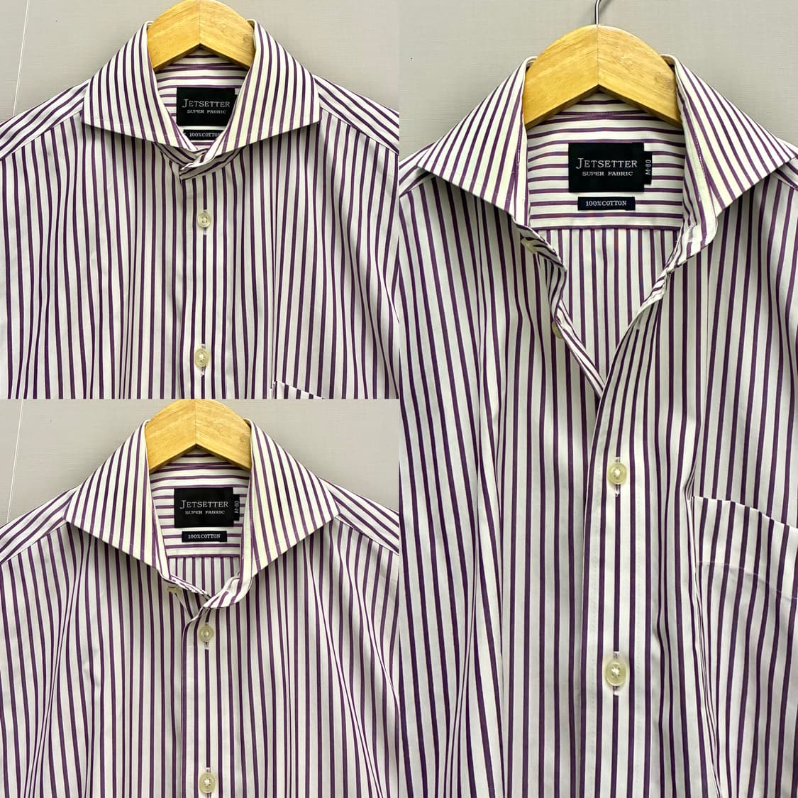 (S~M)JETSETTER 젯세터 스트라이프 와이드카라 드레스셔츠 by 상품이미지4