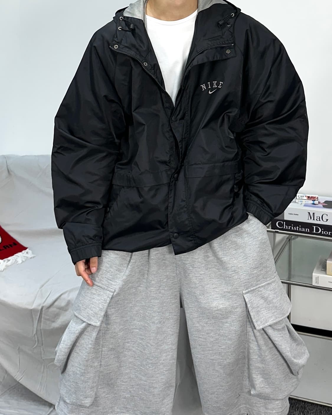 나이키 00s 빅스우시 나일론 후드 바람막이 XL 상품이미지2