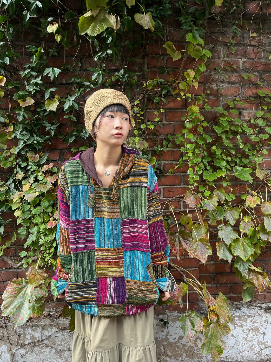 히피무드 자수 패치 후드 상품이미지2