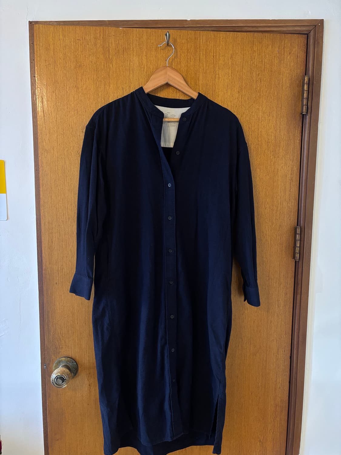 무인양품 셔츠형 롱 원피스 XS-S 네이비 상품이미지1