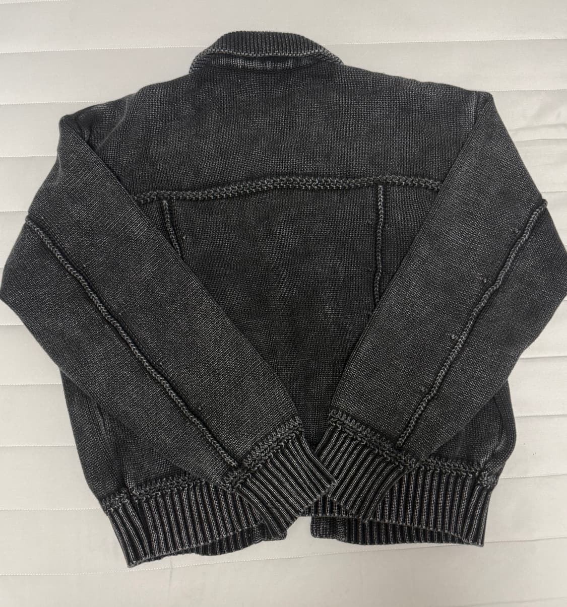 엘무드 트러커 스톤 워시드 자켓 다크그레이 44사이즈 상품이미지2