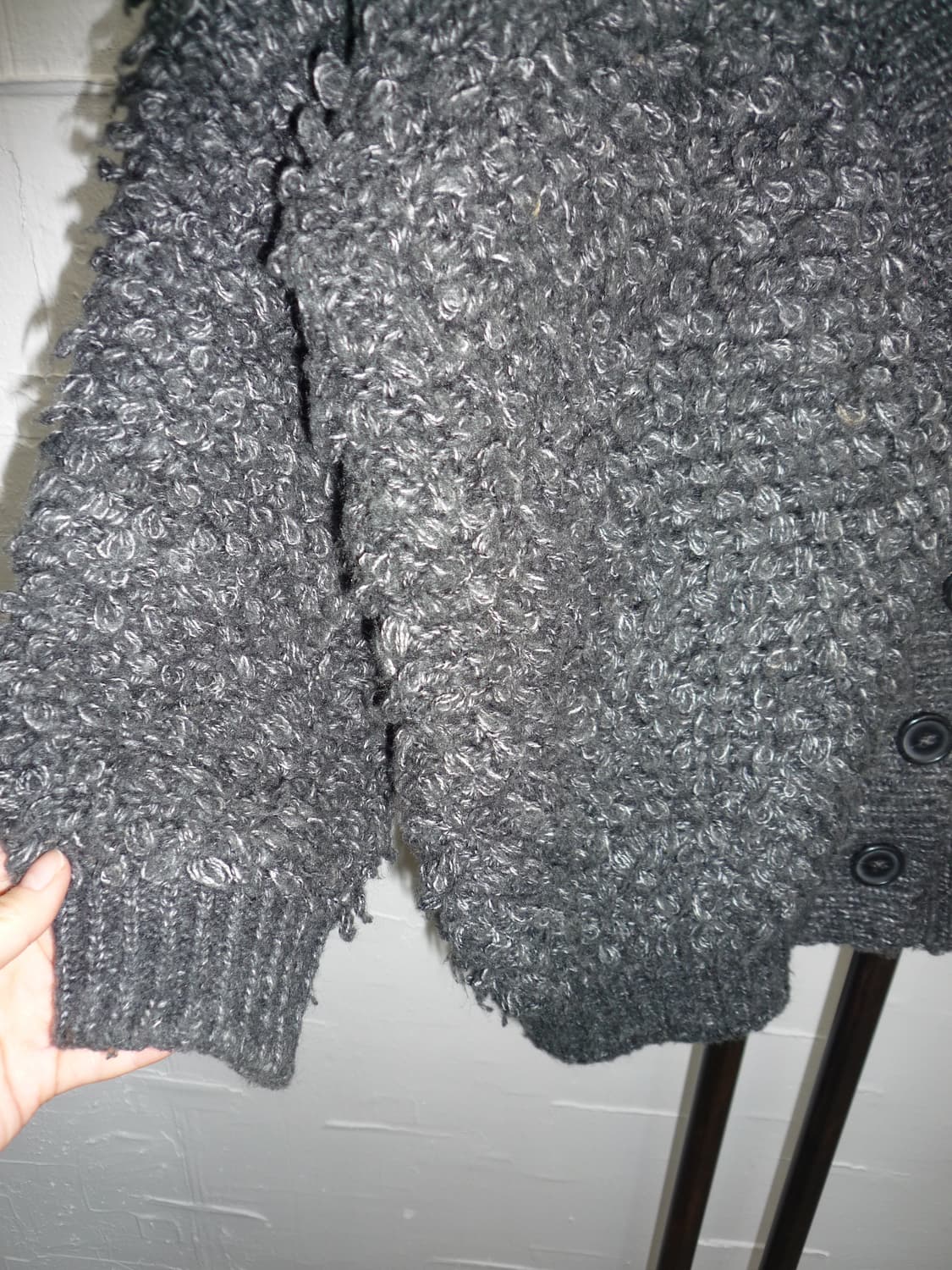 grey fuzzy fur cardigan 상품이미지5