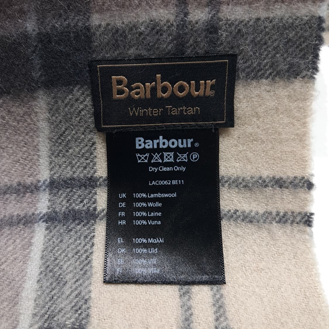 MX588 바버 램스울 윈터타탄 체크 베이지 머플러 목도리 상품이미지5