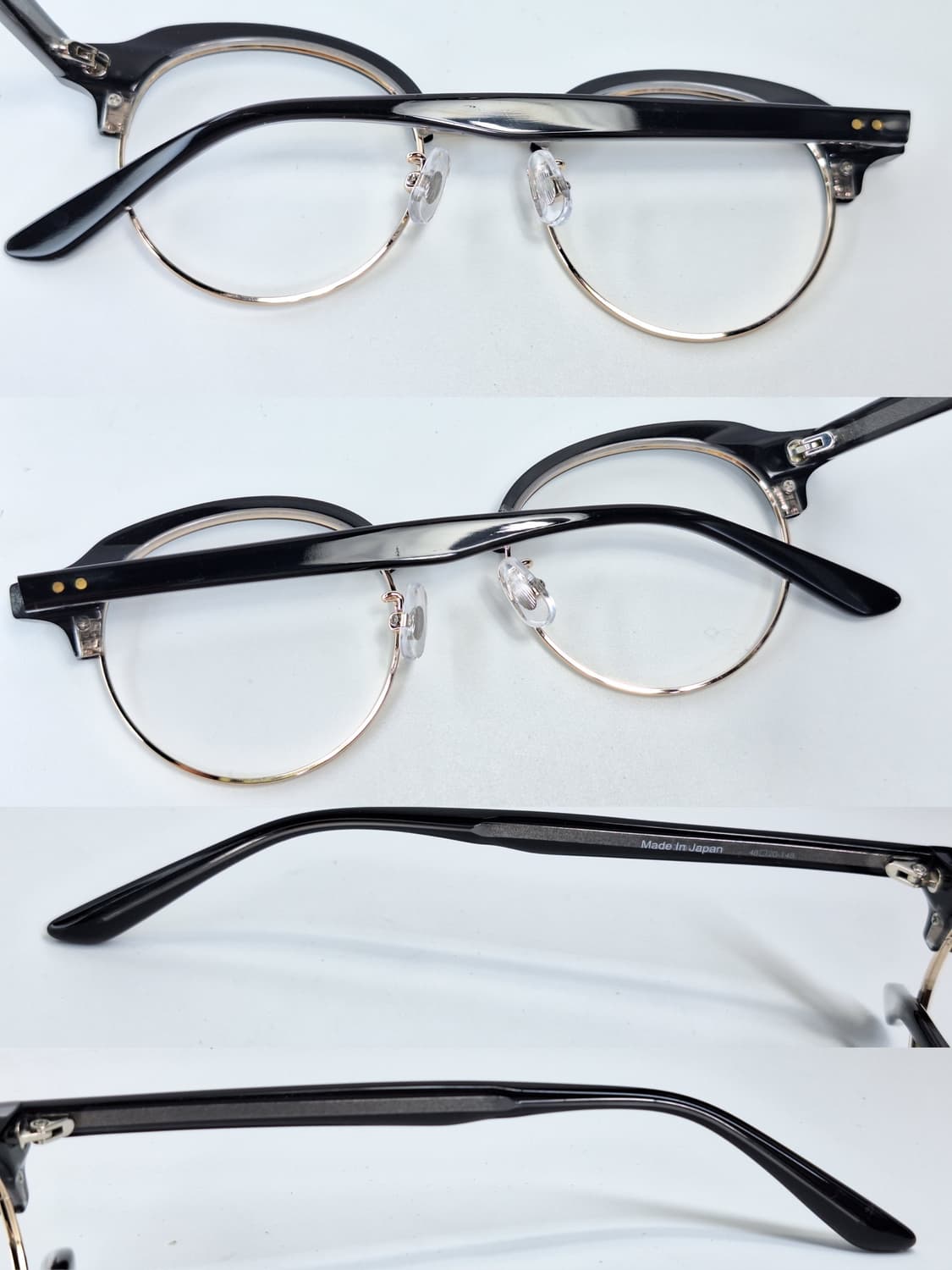 일제 블랙 골드 하금테 안경테 48mm 일본 수입 패션 아이웨어 클래식  상품이미지2