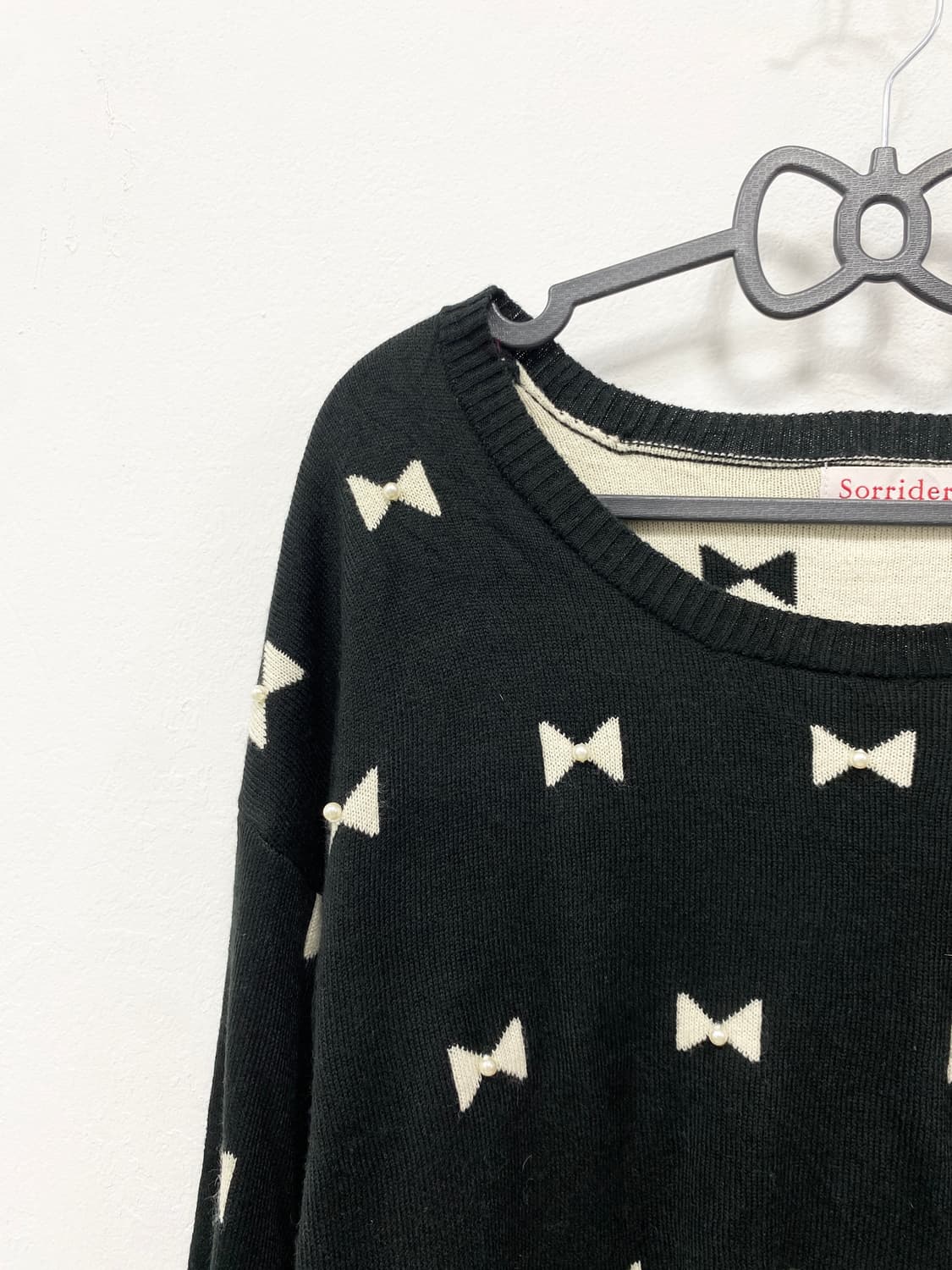 [SORRIDERE] 소리데레 로걀 리본 원숄더 니트 상품이미지7