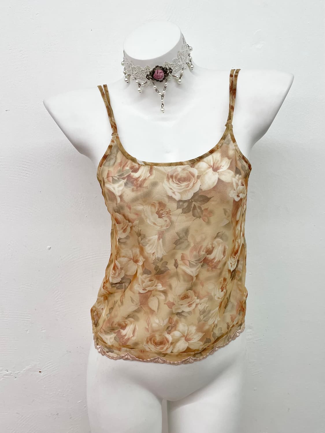 오리엔탈 엔틱 로즈 메쉬 슬립 상품이미지1