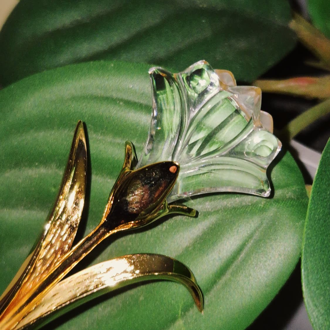 90s 스와로브스키 크리스탈 백합 송이 빅 브로치 상품이미지10